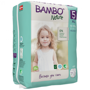 Bambo Nature Diapers Size 5 (12-18 Kg), 22 diapers