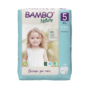 Bambo Nature Diapers Size 5 (12-18 Kg), 22 diapers