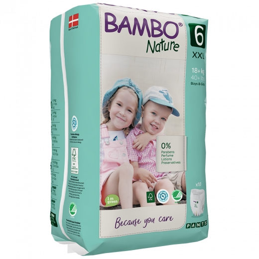 Bambo Nature Pants Size 6 (18+ Kg), 18 diapers