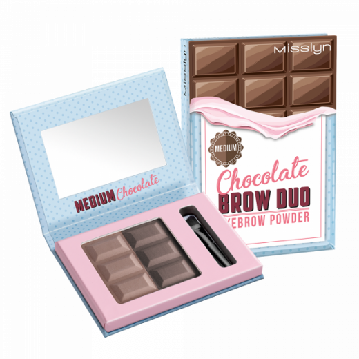 Misslyn Chocolate Brow Duo Eyebrow Powder  No. 4 Medium Chocolate