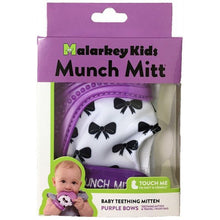 Load image into Gallery viewer, Munch Mitt - Purple Bows
